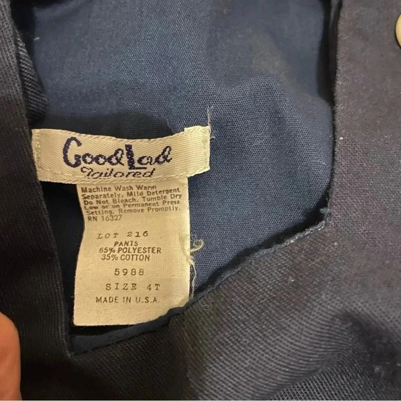 Vintage Good Lad 4T Stars navy overalls and white button up dress shirt set - Picture 3 of 7